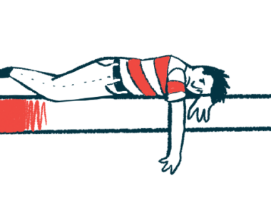 A person lays on a bench, with one arm dangling down.
