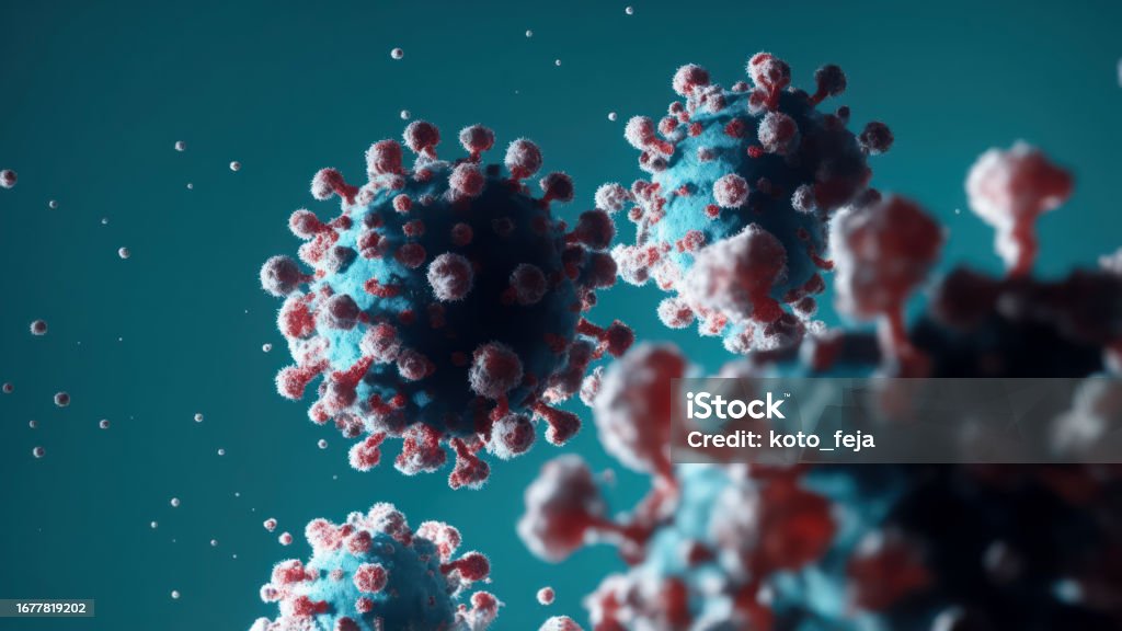 An image provides a close-up view of a virus.